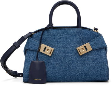 Ručna torbica FERRAGAMO Ferragamo XS Hug Denim Top Handle Bag Plava | 783820, 0