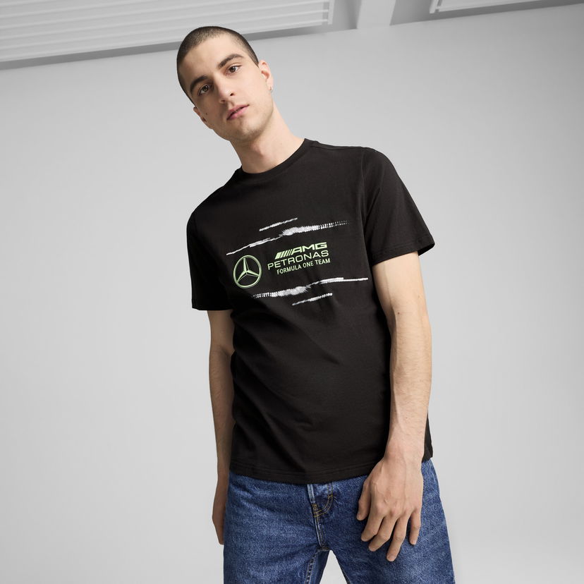 Majica kratkih rukava Puma Mercedes-AMG Petronas F1® Logo T-Shirt Crna | 627343_01