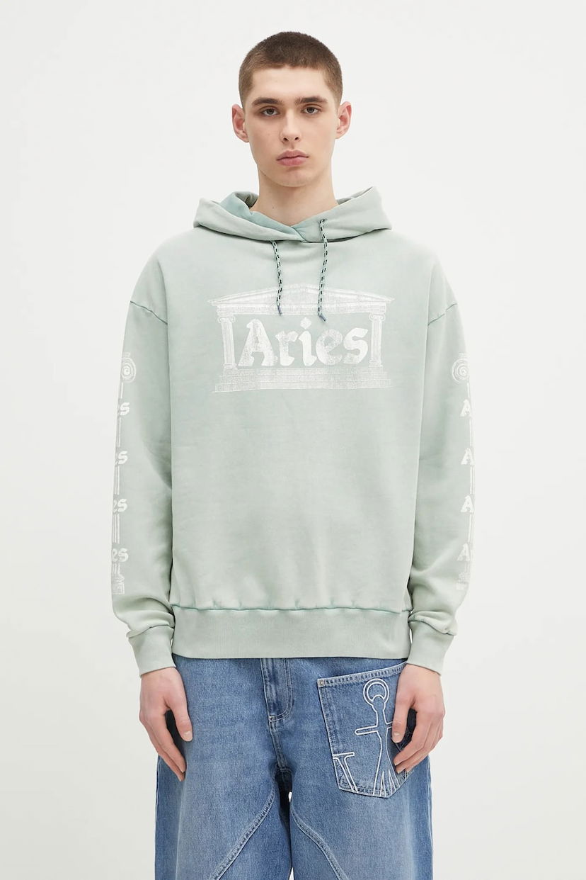 Dukserice Aries Aries Aged Ancient Column Hoodie Zelena | AR2003503
