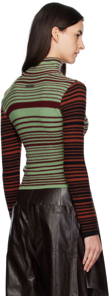 Džemper Andersson Bell Andersson Bell Elodie Multi Stripe Cut-Out Turtleneck Zelena | atb1356w, 2