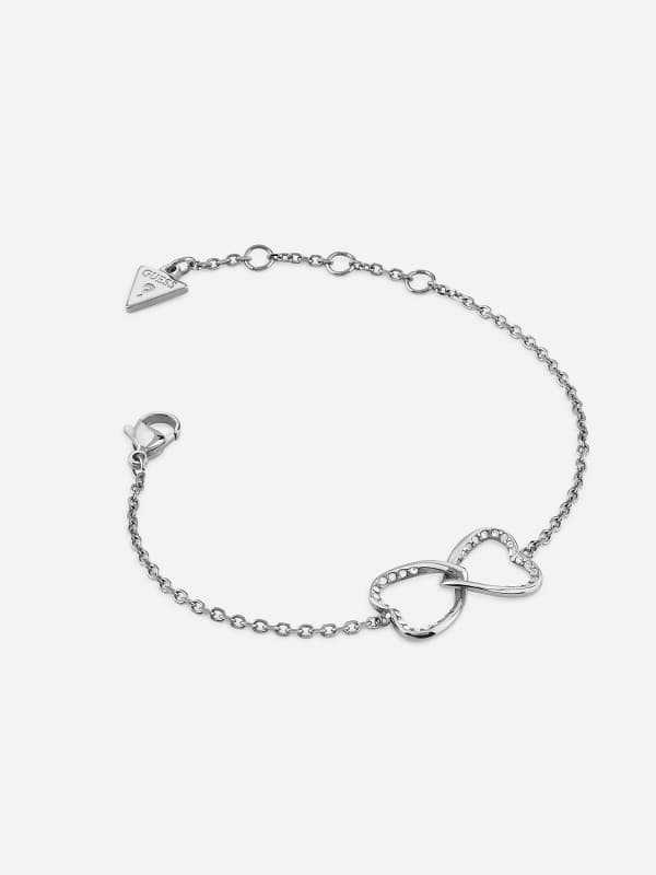 Narukvica GUESS Silver Infinity Hearts Charm Bracelet Metalik | JUBB04618JW
