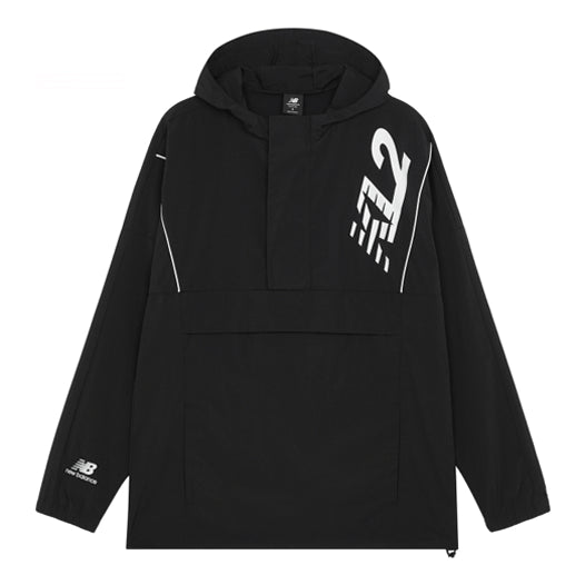 Vjetrovka New Balance Embroidered Logo Half Zipper Track Jacket Crna | MJ13580-BK