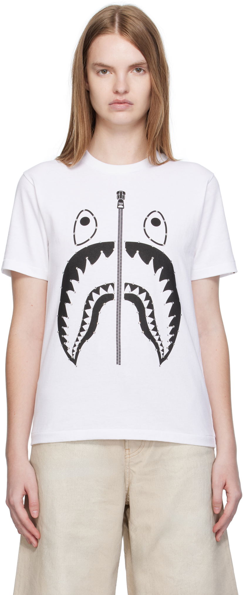 Majica kratkih rukava BAPE Crystal Stone Shark Graphic T-Shirt Bijela | 001TEL302065L