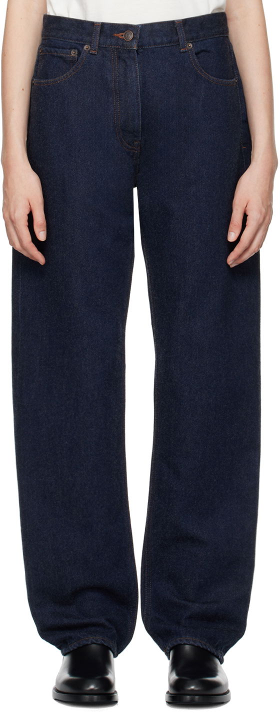 Jeans The Row Berty Indigo Loose-Fit Jeans Plava | 8224-W3434