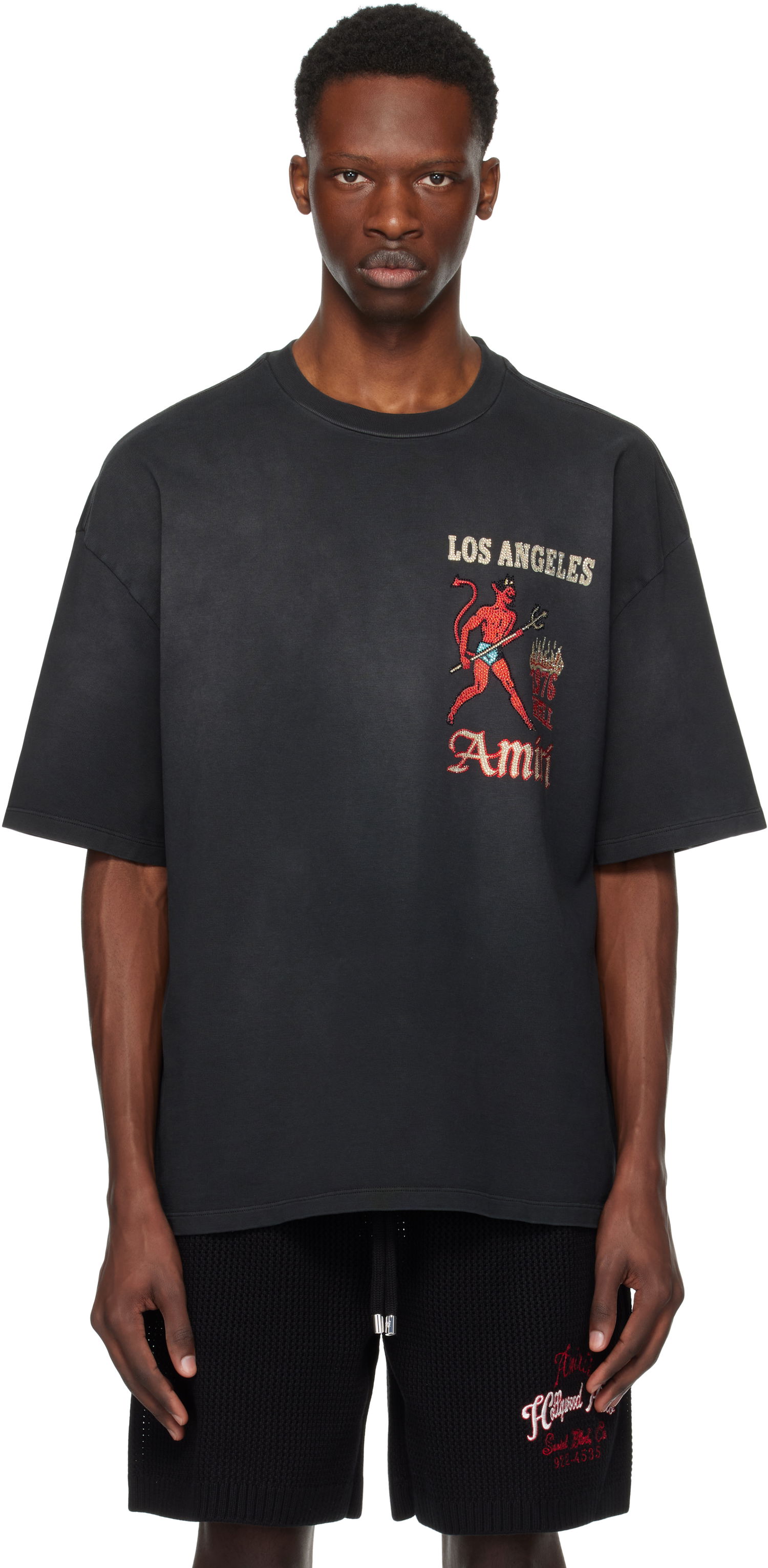 Majica kratkih rukava AMIRI AMIRI Crystal Sinners T-Shirt Crna | AMJYTE1212, 0