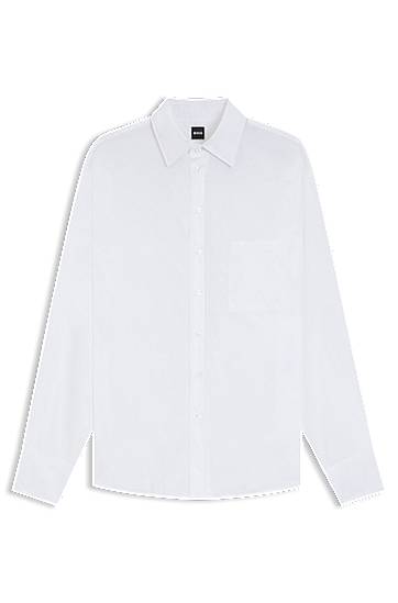 Košulja BOSS Oversized Cotton Blouse Bijela | 50543800
