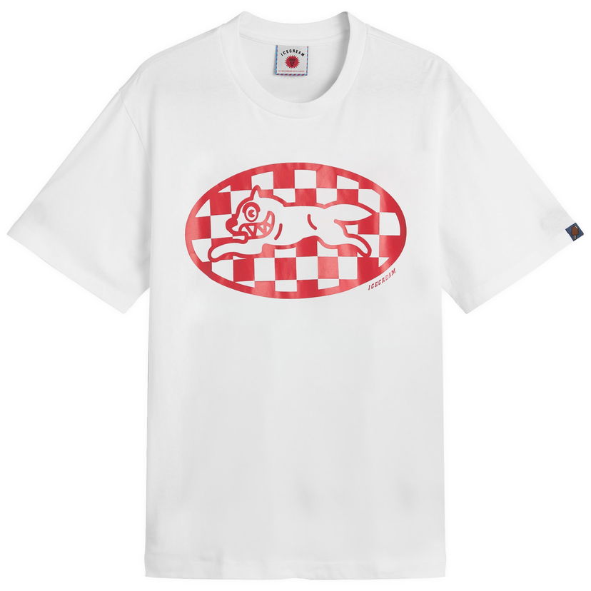 Majica kratkih rukava BBC IceCream Checker Running Dog Graphic Tee, Size Large Bijela | IC25379-WHT