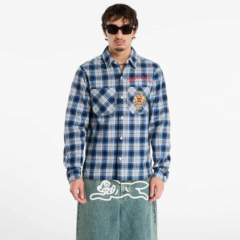 Košulja BILLIONAIRE BOYS CLUB Billionaire Boys Club Icecream Mascot Plaid Long-sleeve Shirt Plava | IC25413 Blue Check