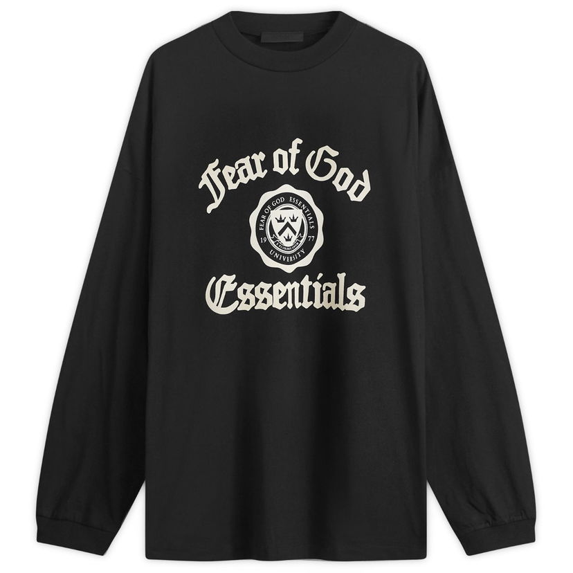Majica kratkih rukava Fear of God Essentials University Long Sleeve T-Shirt Crna | 125HO242010F