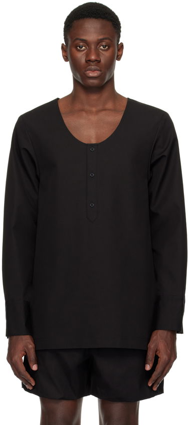 Košulja We11done Scoop Neck Long Sleeve Shirt Crna | WD-BL1-24-151-M-BK, 0