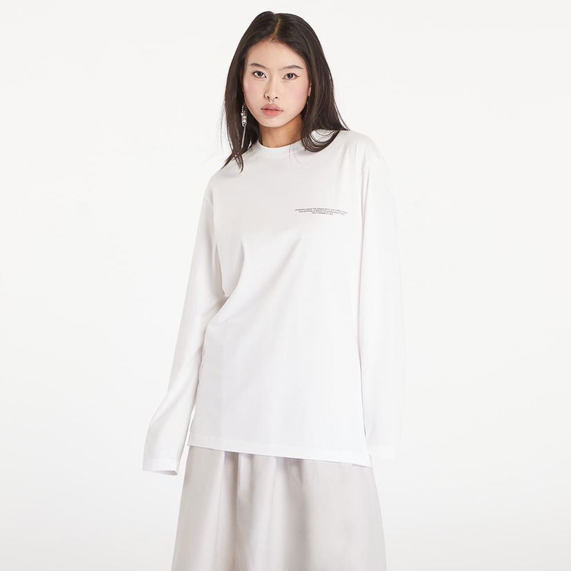 Majica kratkih rukava Y-3 Logo Long Sleeve Tee UNISEX Core White Bijela | JE9279