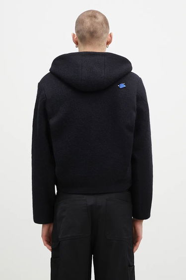 Dukserice ADER ERROR Oversize Wool Blend Cropped Hoodie Crna | BN01FWJK1301BK, 2