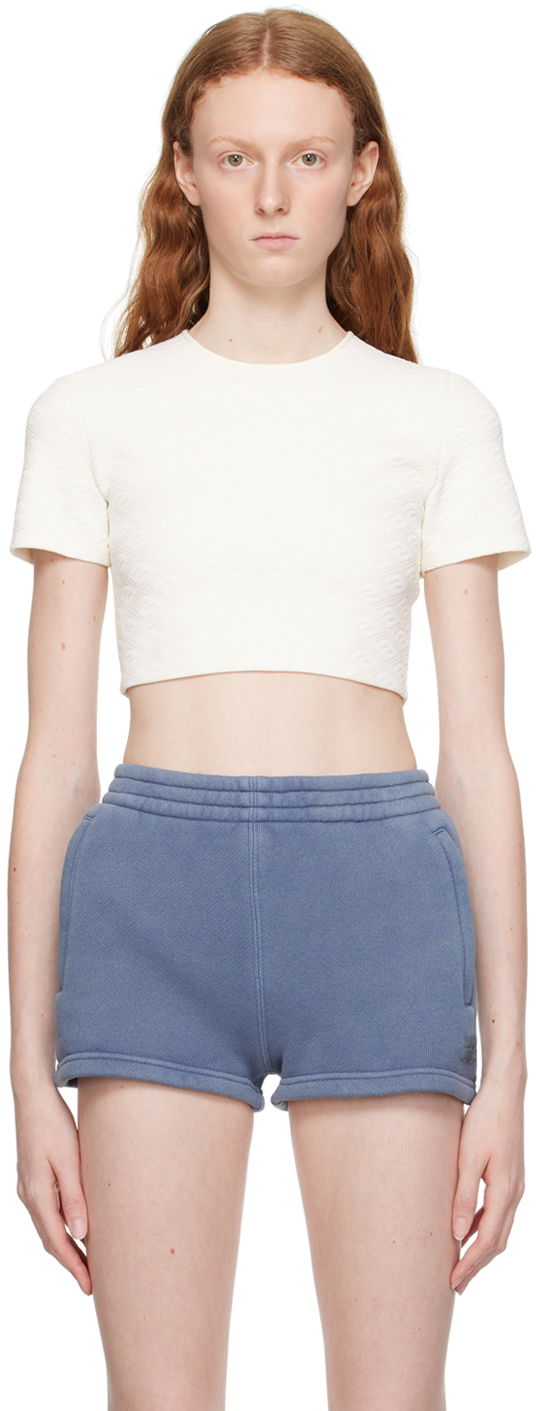 Crop top Alexander Wang Cropped T-Shirt Bijela | 4KC3231056