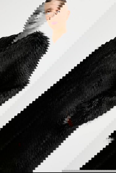 Kaputi STAND STUDIO Carolina Long Faux Fur Coat Crna | 66577.9414, 3