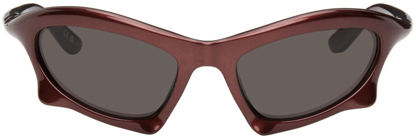 Sunčane naočale Balenciaga Burgundy Bat Rectangle Sunglasses Tamnocrvena | BB0229S-005