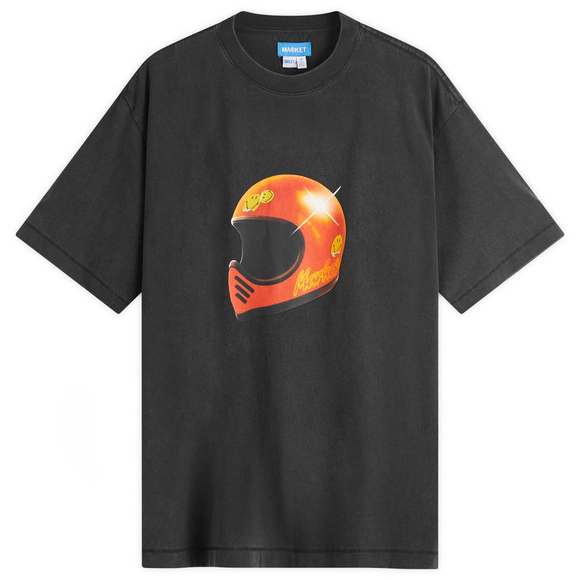 Majica kratkih rukava MARKET Smiley Full Face Graphic Tee Crna | 399002175-BLK