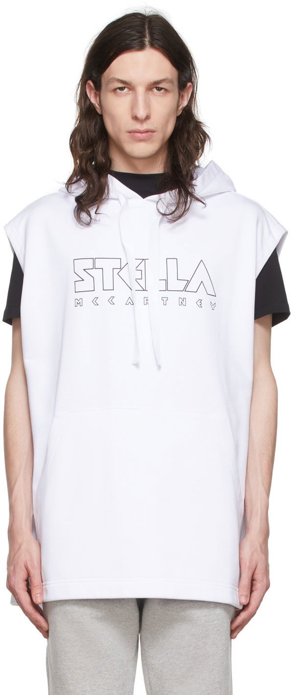 Dukserice Stella McCartney Cotton Sleeveless Hoodie Bijela | 6044523SNP32