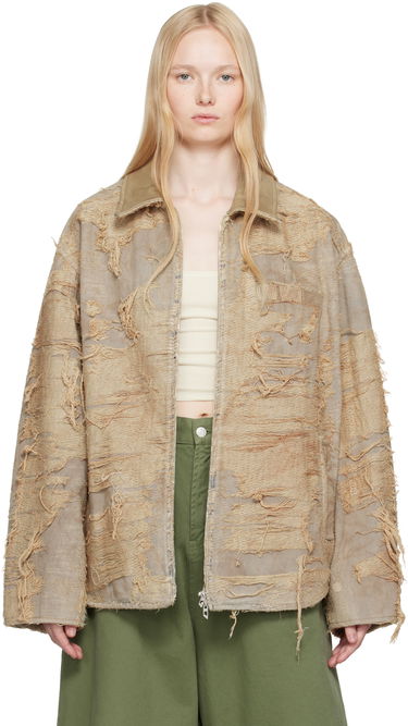 Jakna Diesel Diesel D-Ivar-Fsg Distressed Denim Jacket Bež | A18111 007AZ, 0