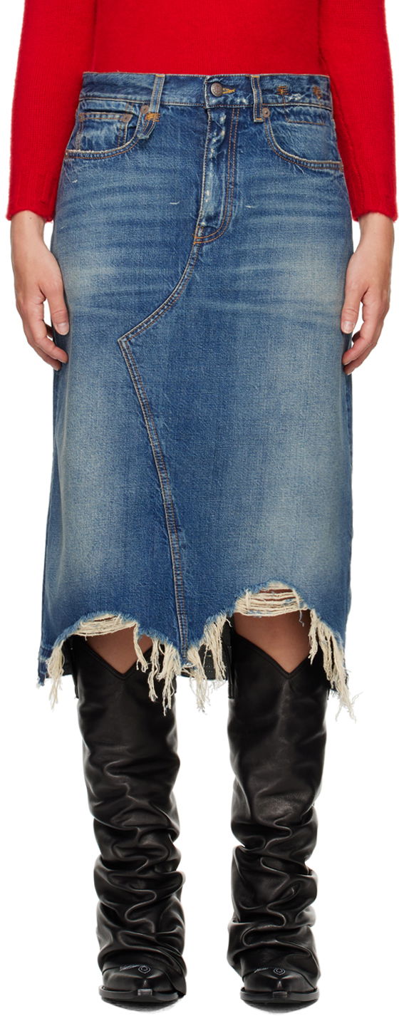 Suknja R13 R13 Jesse Denim Midi Skirt Plava | R13WD100-D216B