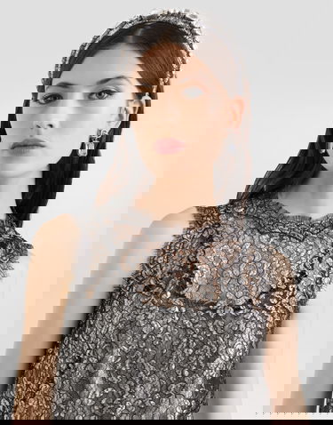 Haljina Dolce & Gabbana Lamé Lace Dress Crna | F6ATYTILMCFS0998, 3