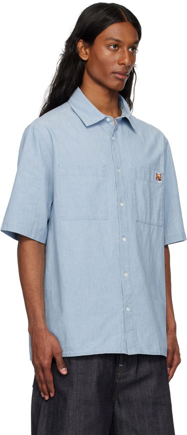 Košulja MAISON KITSUNÉ Maison Kitsuné Relaxed Short Sleeve Shirt Plava | OM00424WC5006, 1