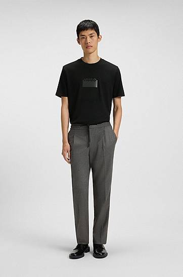 Majica kratkih rukava BOSS HUGO T-Shirt with Rubber Logo Crna | 50546867, 1