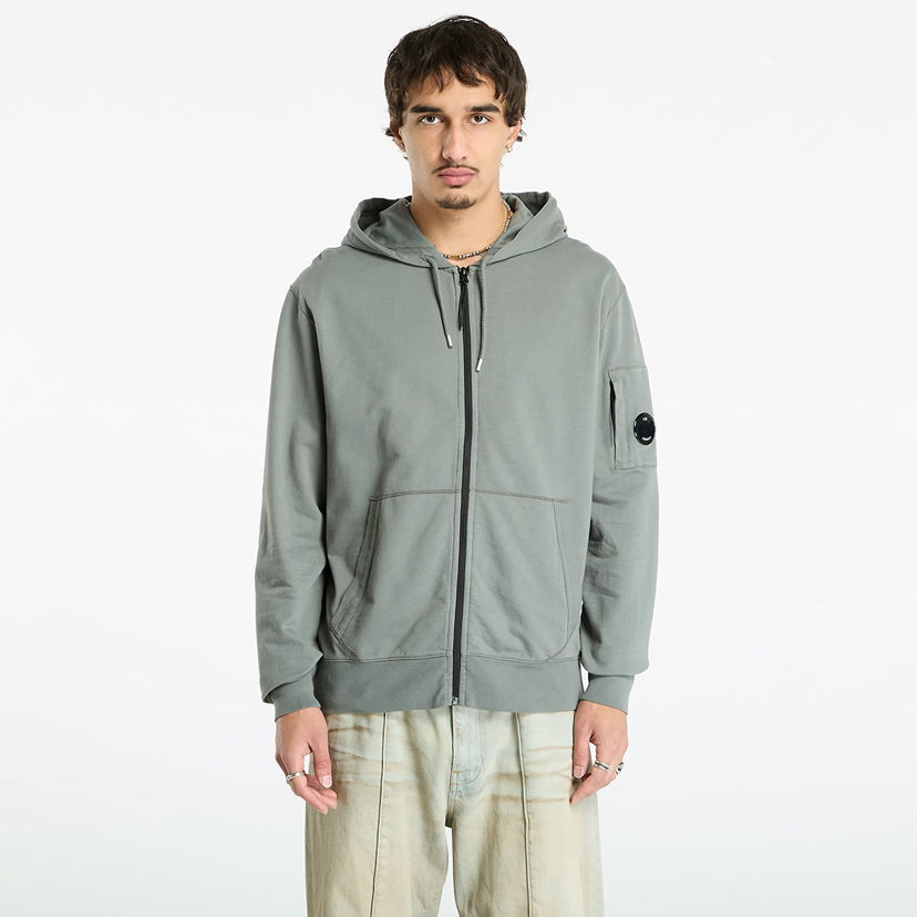 Dukserice C.P. Company C.P. Company Light Fleece Hooded Full Zip Sweatshirt Siva | 19CMSS712A002246G-921
