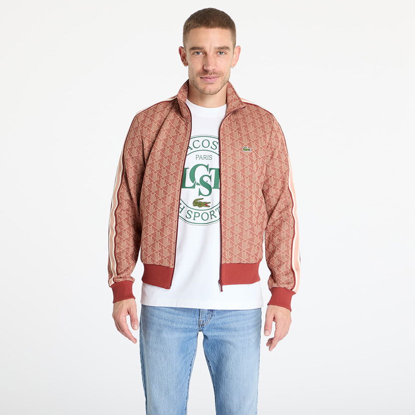 Bomber jakna Lacoste Lacoste Jacquard Track Jacket Crvena | SH1368 GTI