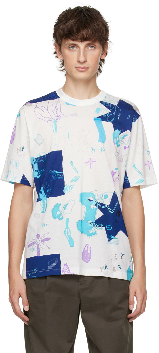 Majica kratkih rukava Paul Smith PS Paul Smith Mag Obsessions Graphic T-Shirt Bijela | M2R-220X-L21855