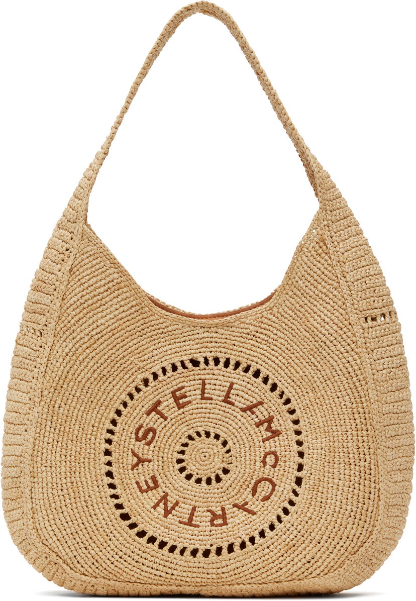 Ručna torbica Stella McCartney Stella McCartney Raffia Slouchy Logo Tote Bež | 7B0165WP0375