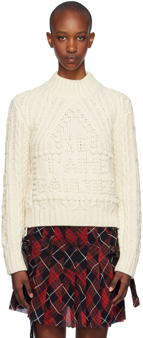 Džemper Jean Paul Gaultier Jean Paul Gaultier Aran Knit Sweater Bijela | 24/31-F-PL055-M080-64