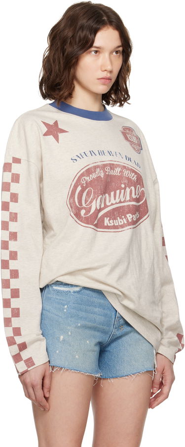 Majica kratkih rukava Ksubi Ksubi Pitt Lane Boyfriend Long Sleeve T-Shirt Bež | WPF25TE006, 1