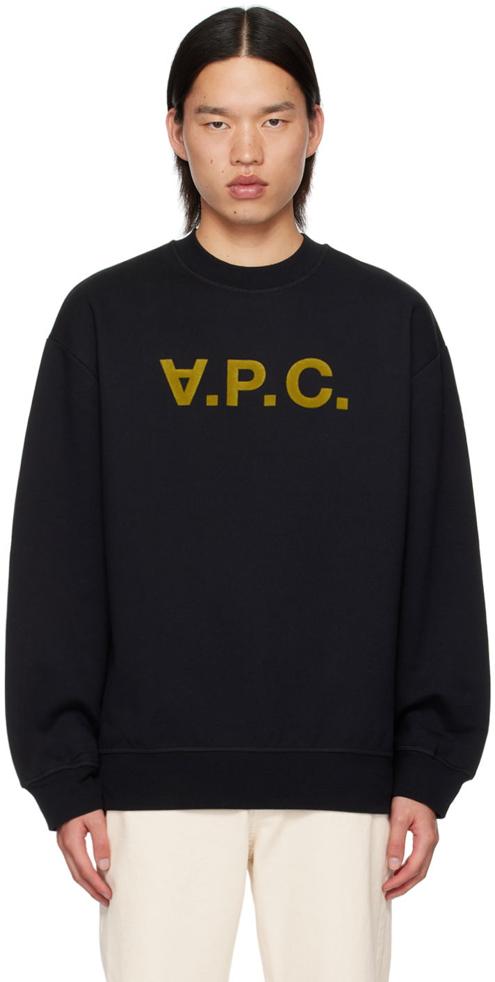 Dukserice A.P.C. Black Oversize Grand 'V.P.C.' Sweatshirt Crna | COHBP-M27922