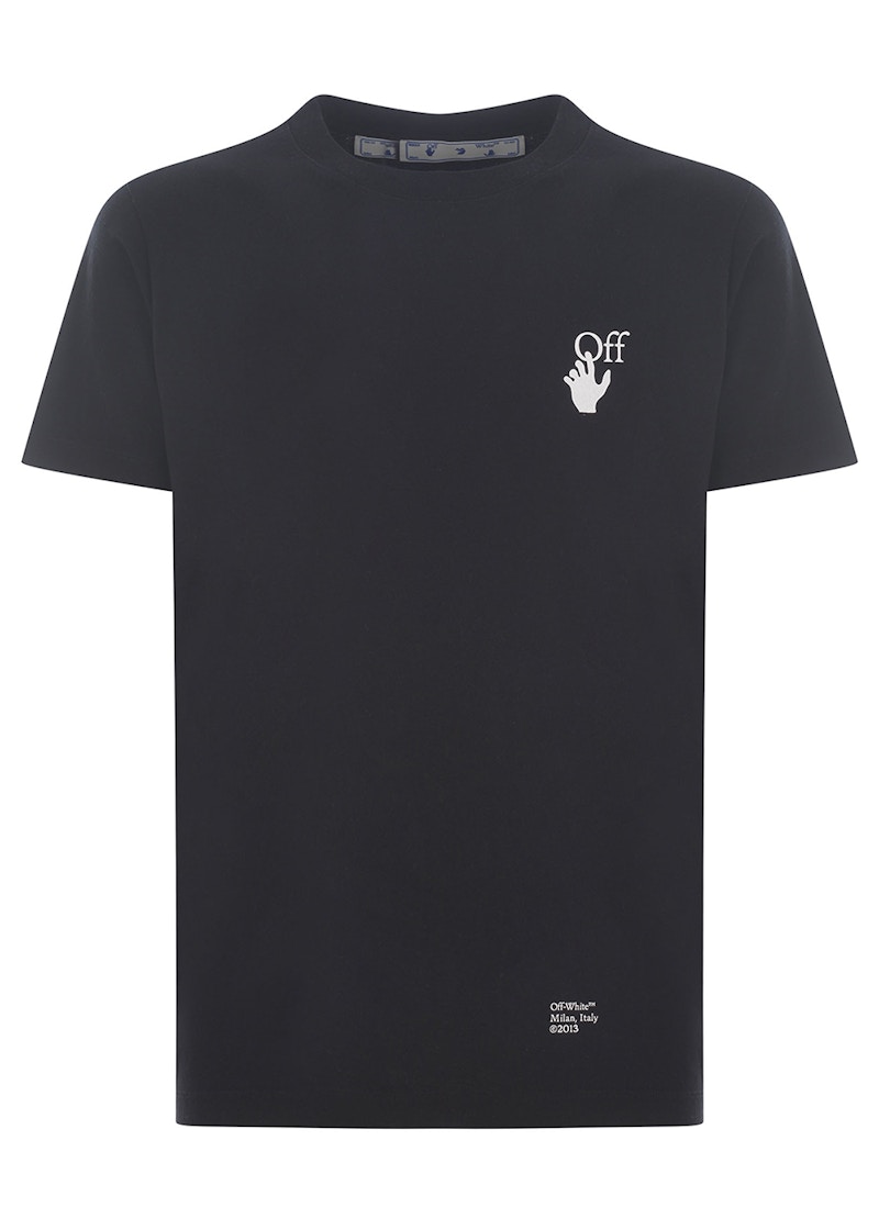 Majica kratkih rukava Off-White Slim Fit Caravaggio Saint Jerome Writing Arrows T-Shirt Crna | OMAA027F21JER0131001