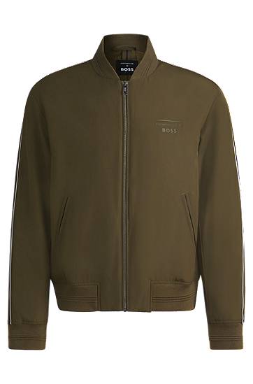 Bomber jakna BOSS Porsche x BOSS Canvas Jacket with Stripes Zelena | 50532471