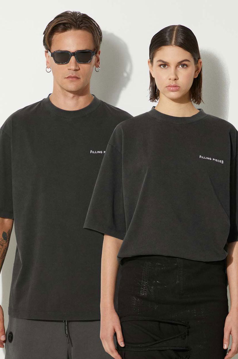 Majica kratkih rukava Filling Pieces T-Shirt Boxy Vintage Crna | 74413780626