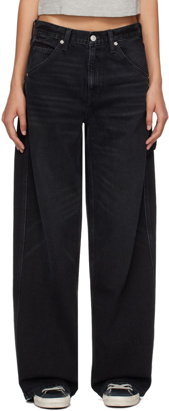 Jeans RE/DONE Wide Painter Jeans Crna | 166-03WCARPJN