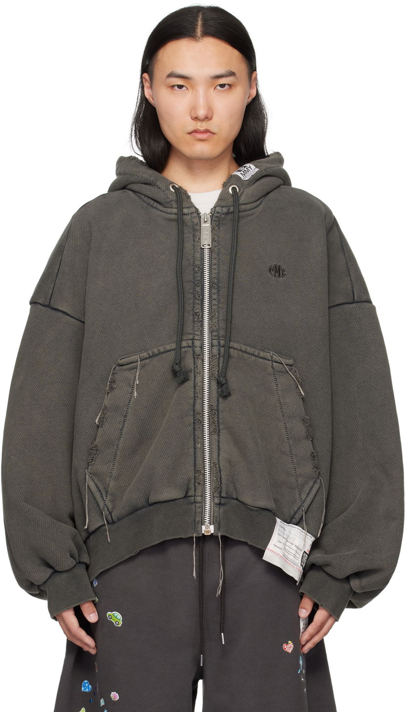 Dukserice Maison MIHARA YASUHIRO Maison MIHARA YASUHIRO Amateur Sewn Zip-Up Hoodie Siva | A14PK521