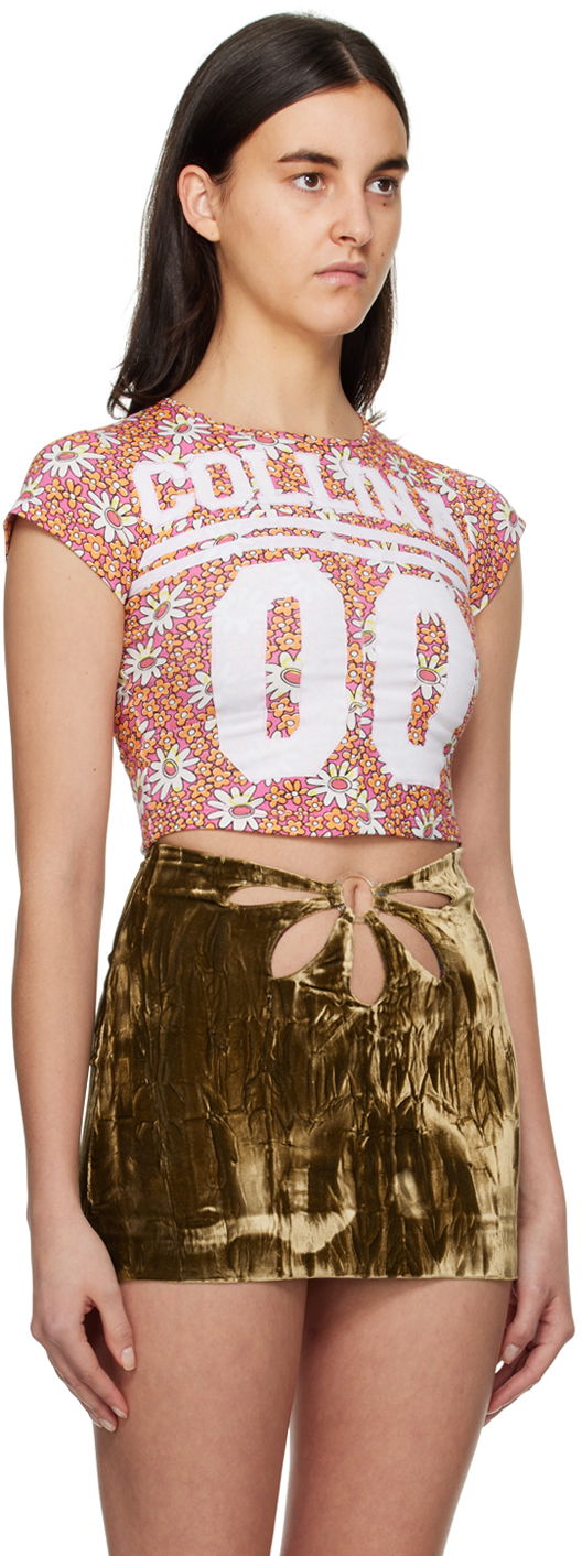 Crop top Collina Strada Collina Strada Floral Print Cropped T-Shirt Ružičasta | XX3236 DEADSTOCK JERSEY, 1