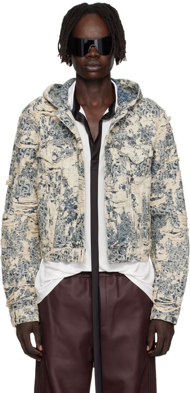 Jakna Acne Studios Acne Studios Hooded Distressed Denim Jacket Plava | C90202-, 0