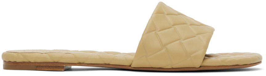 Haljina Bottega Veneta Bottega Veneta Amy Quilted Leather Slide Sandals Bež | 778163 V3RS0, 0