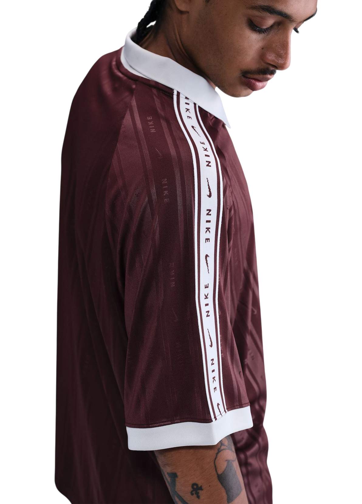 Polo majica Nike Sportwear Vertical Stripe Polo Shirt with Taped Sleeves Tamnocrvena | ih4292-652, 1