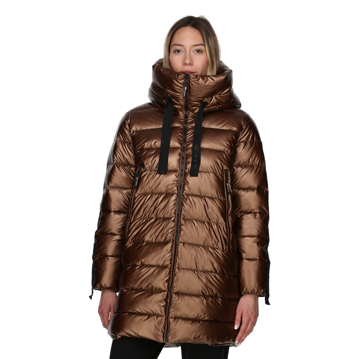 Pernata jakna Champion Shiny Mid-Length Puffer Jacket SANDRA Metalik | CHA233F502-19, 0