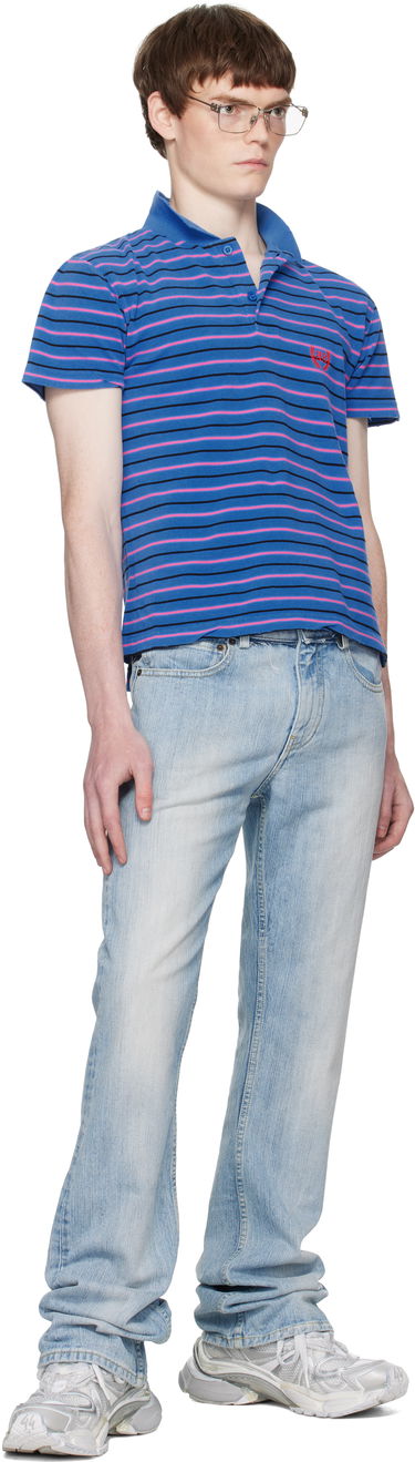 Polo majica Balenciaga Balenciaga Laurel Classic Fitted Polo Plava | 833244TSVF74326, 3