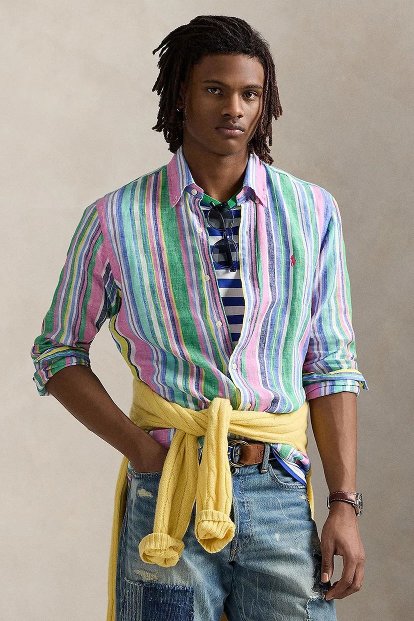 Košulja Polo by Ralph Lauren Polo Ralph Lauren Button-Down Striped Linen Shirt Višebojno | 710968973