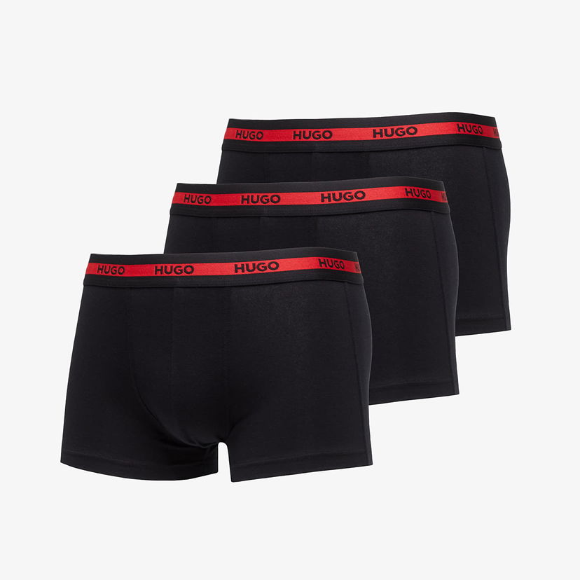 Bokserice BOSS Logo-Waistband Stretch Trunks 3-Pack Black Crna | 50492375-002