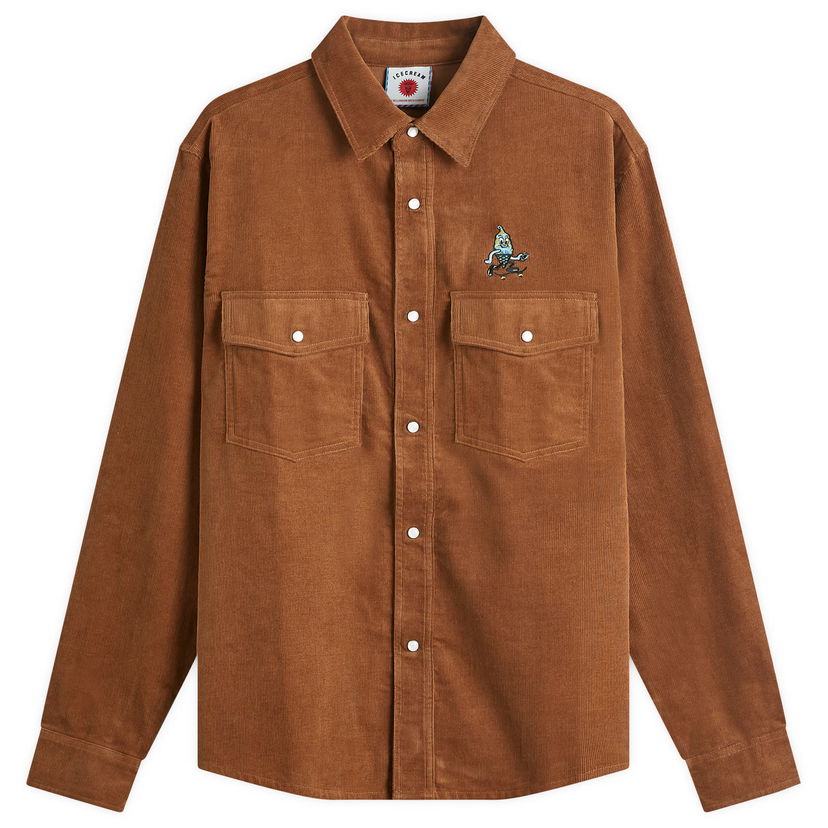 Košulja BBC IceCream ICECREAM Needle Cord Shirt, Size Large Smeđa | IC24221-BR