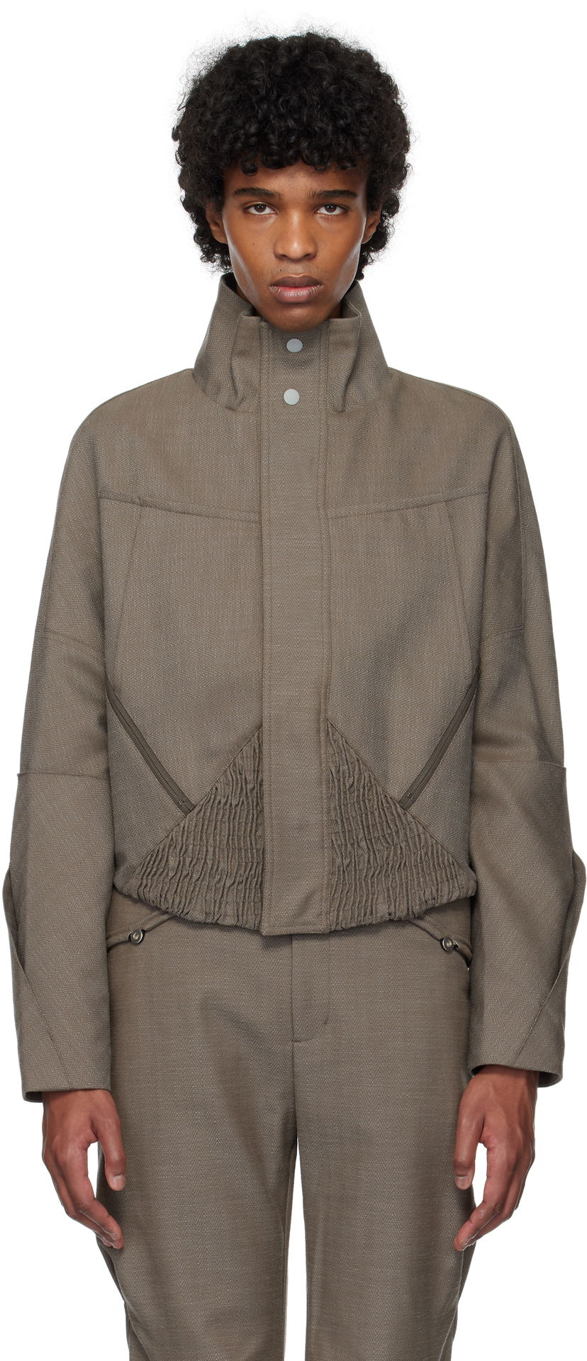 Bomber jakna KIKO KOSTADINOV Kiko Kostadinov Zafar Cropped Jacket Smeđa | KKSS25J04-42