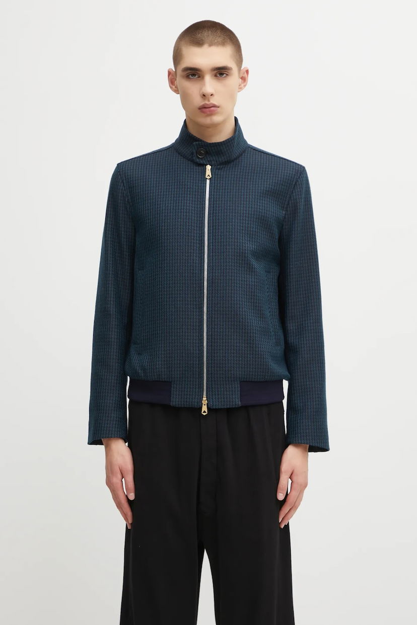 Bomber jakna Paul Smith Paul Smith Houndstooth Bomber Jacket Plava | M1R.603Z.T02808