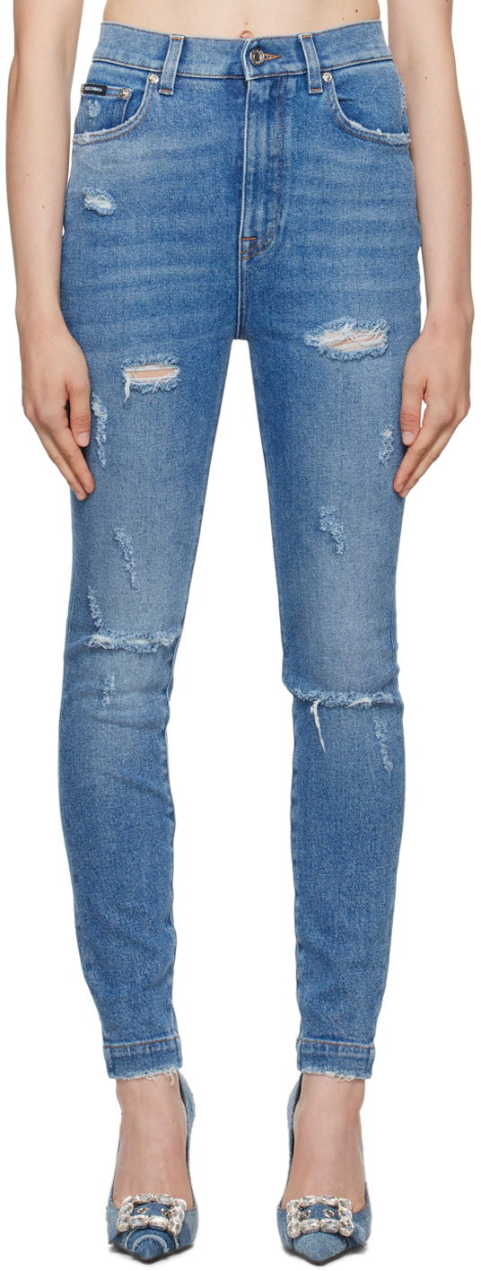 Jeans Dolce & Gabbana Blue Grace Jeans Plava | FTCAHD G8HS1